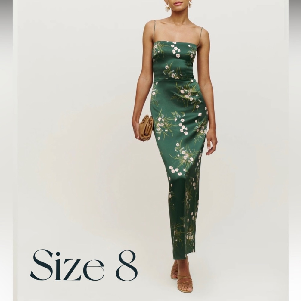 Reformation Frankie Silk Dress Sexy Maxi Dress Perfect Spring Dress Size 8